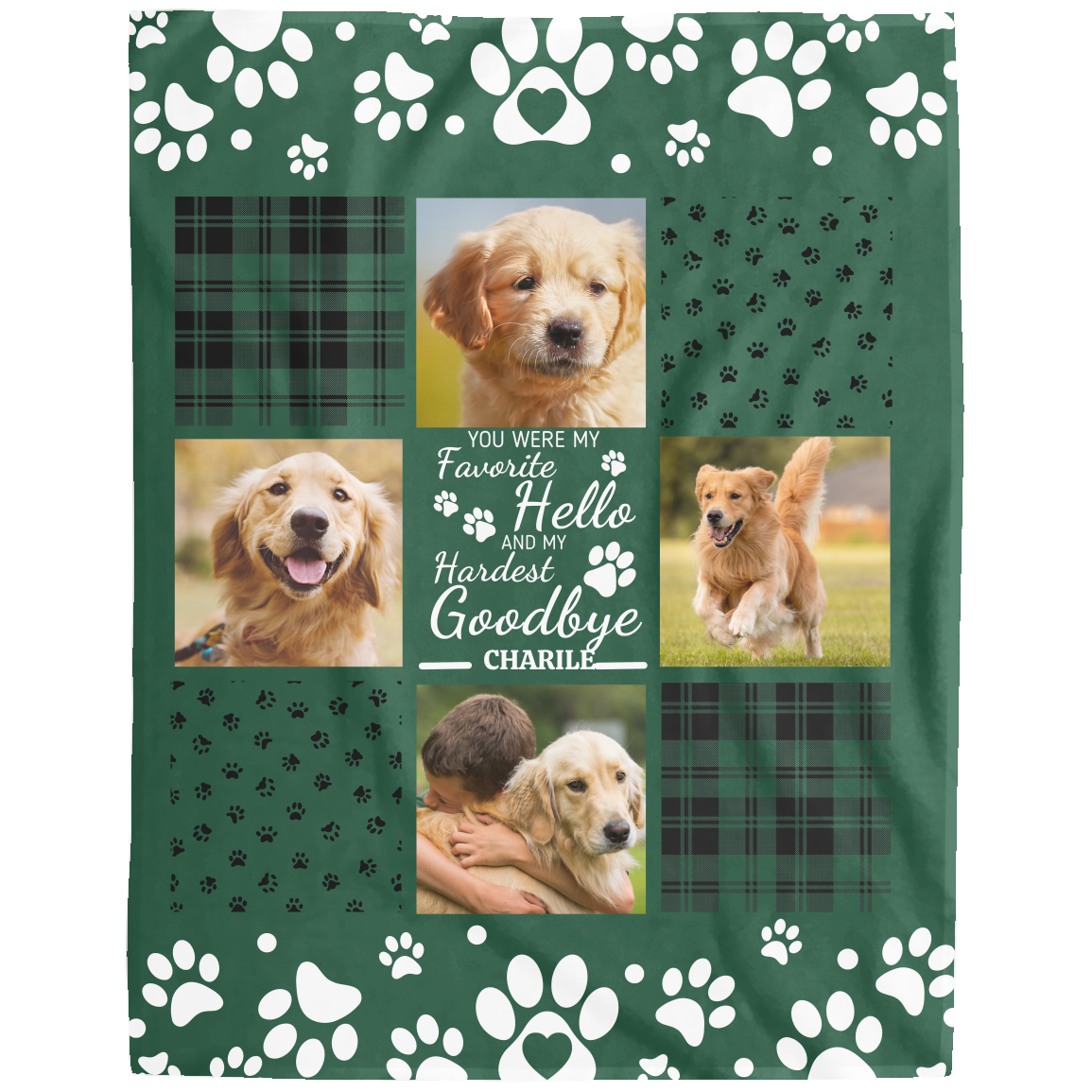 Personalized "Hardest Goodbye" Pet Lover Memorial Blanket