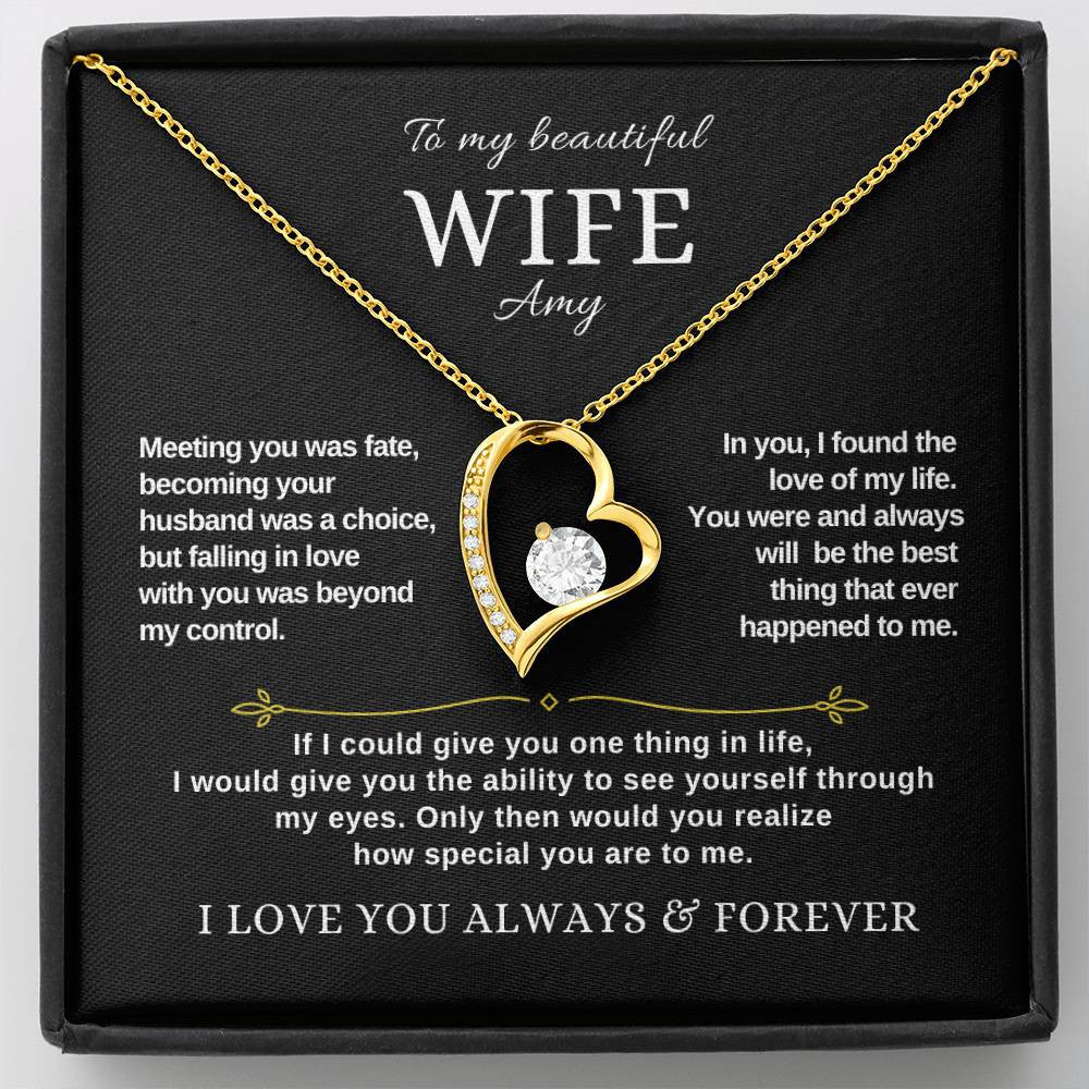 Personalized - To My Beautiful Wife Forever Love Necklace