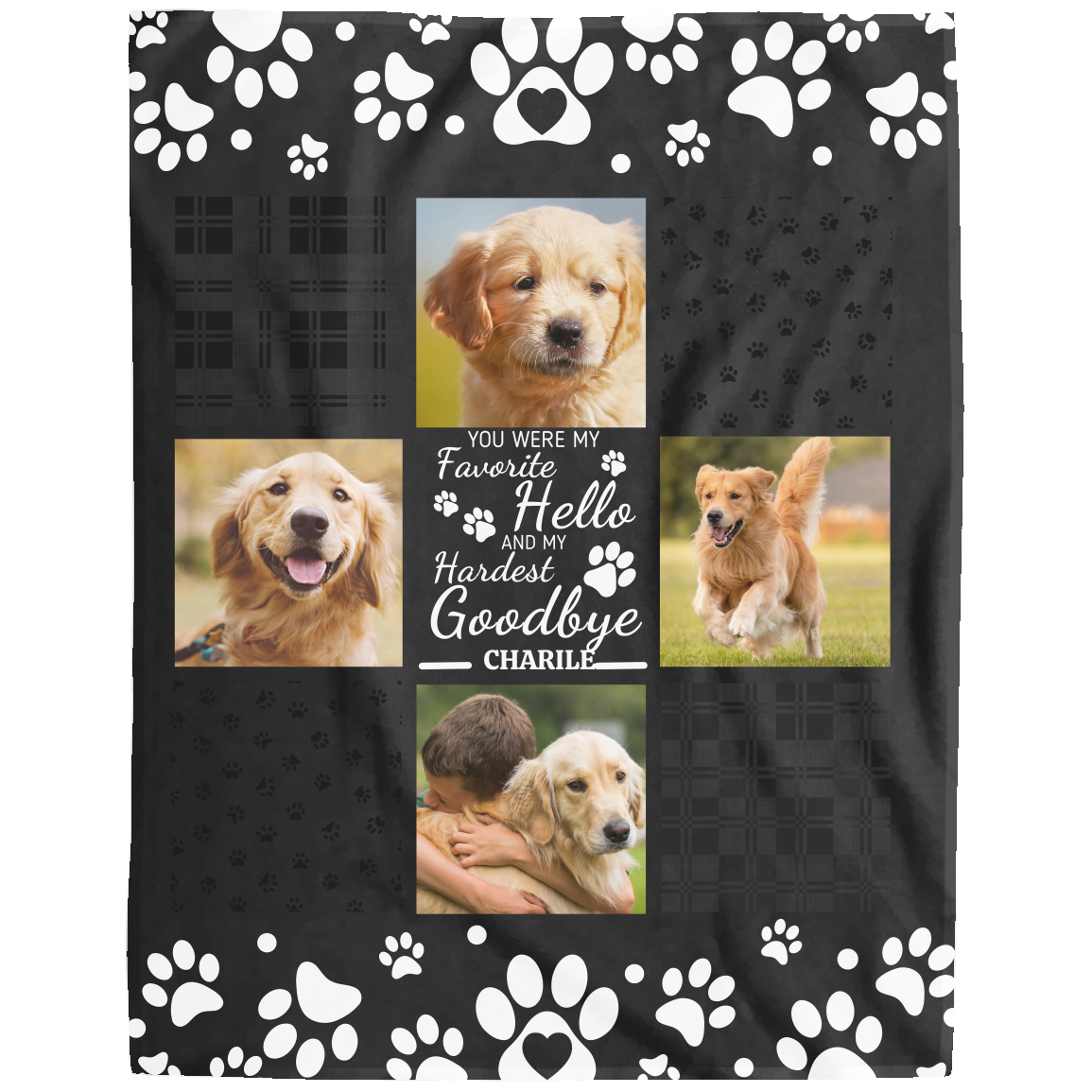 Personalized "Hardest Goodbye" Pet Lover Memorial Blanket