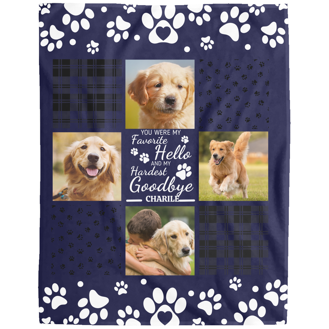 Personalized "Hardest Goodbye" Pet Lover Memorial Blanket