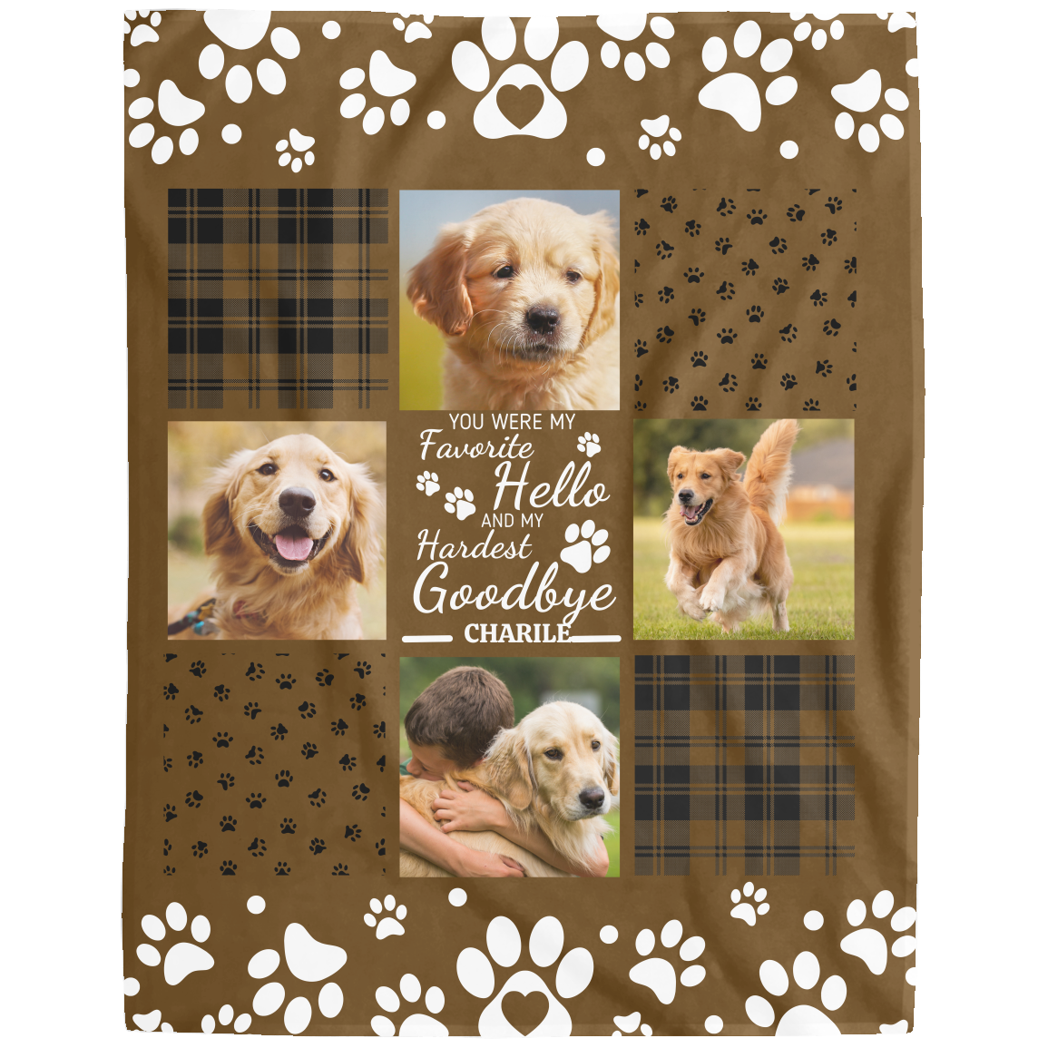 Personalized "Hardest Goodbye" Pet Lover Memorial Blanket