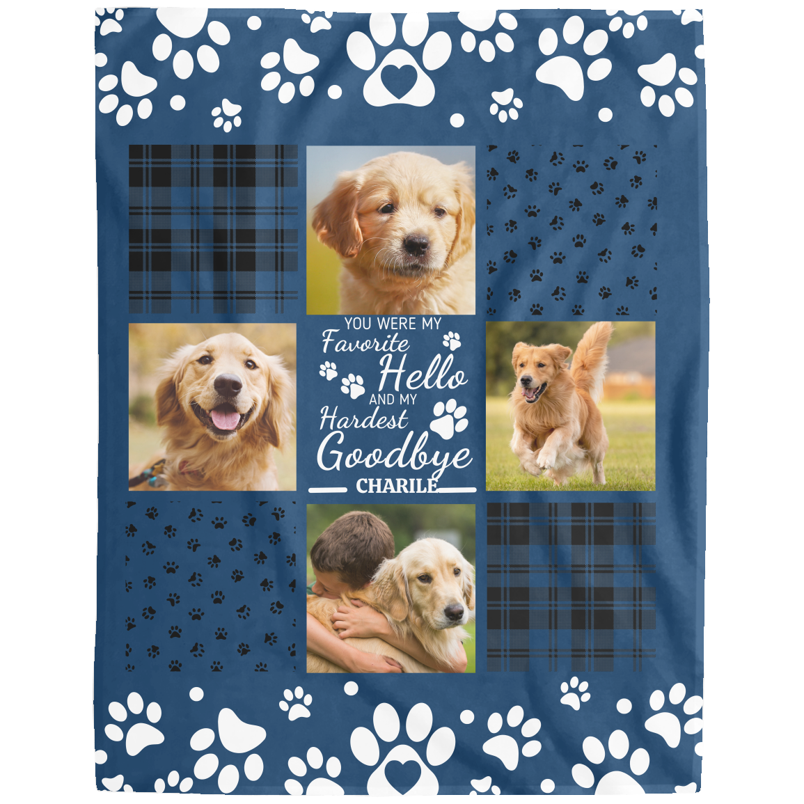 Personalized "Hardest Goodbye" Pet Lover Memorial Blanket