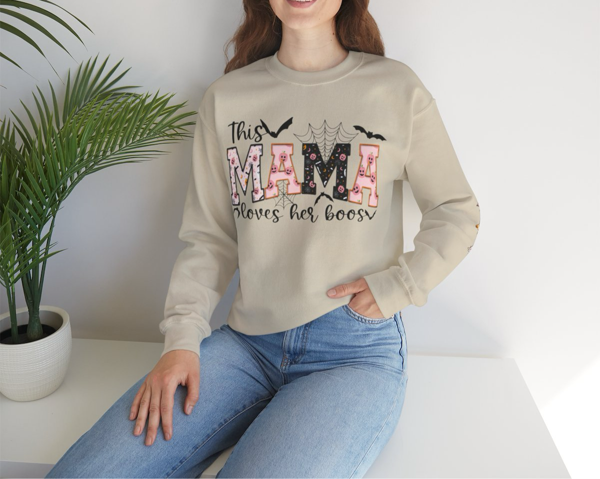 Personalized "This Mama Loves Her Boos" Halloween Sweatshirt