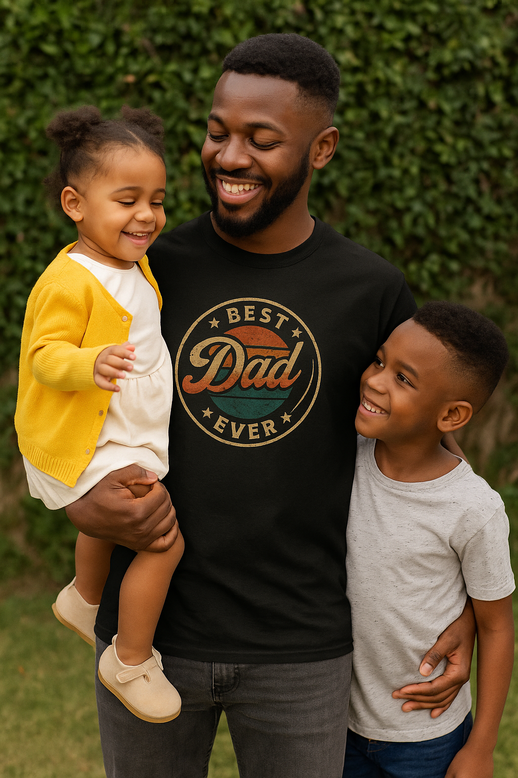 Best Dad Ever Vintage Badge Tee