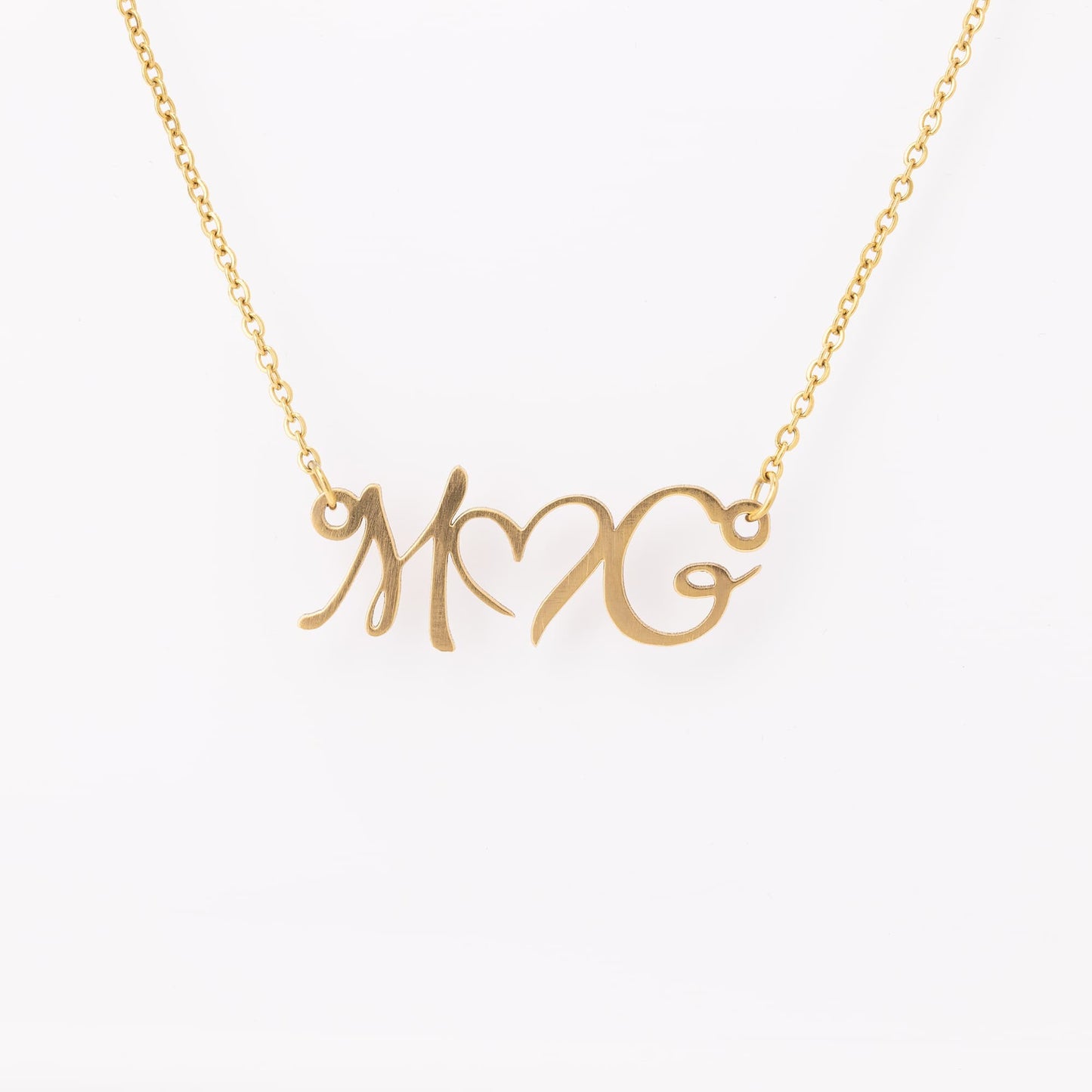 Double Initial Heart Necklace, Personalized - Say It With Ease