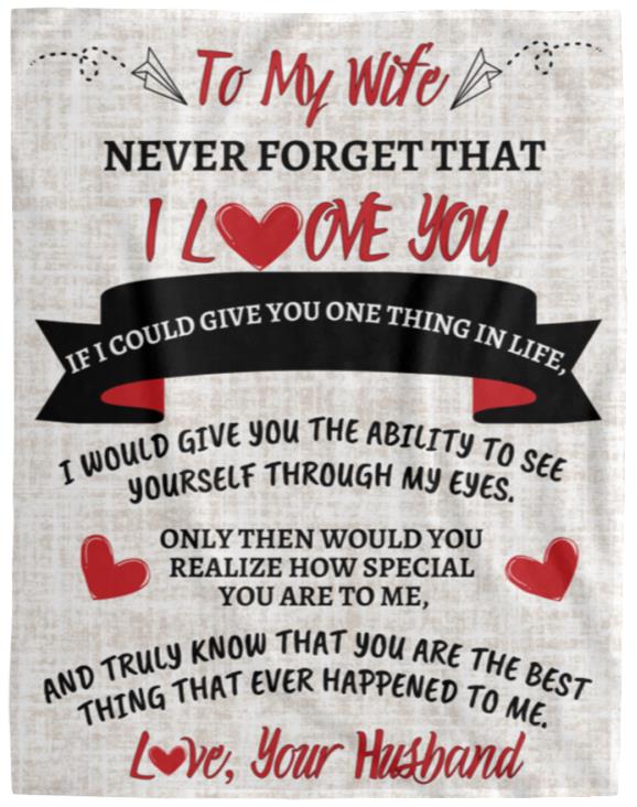 To My Wife, Love Your Husband Blanket