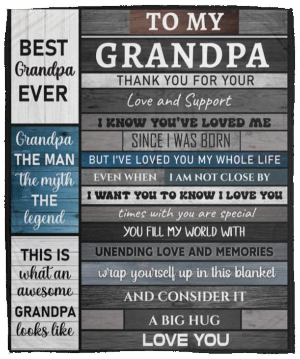 To My Grandpa, Big Hug Blanket - Say It With Ease
