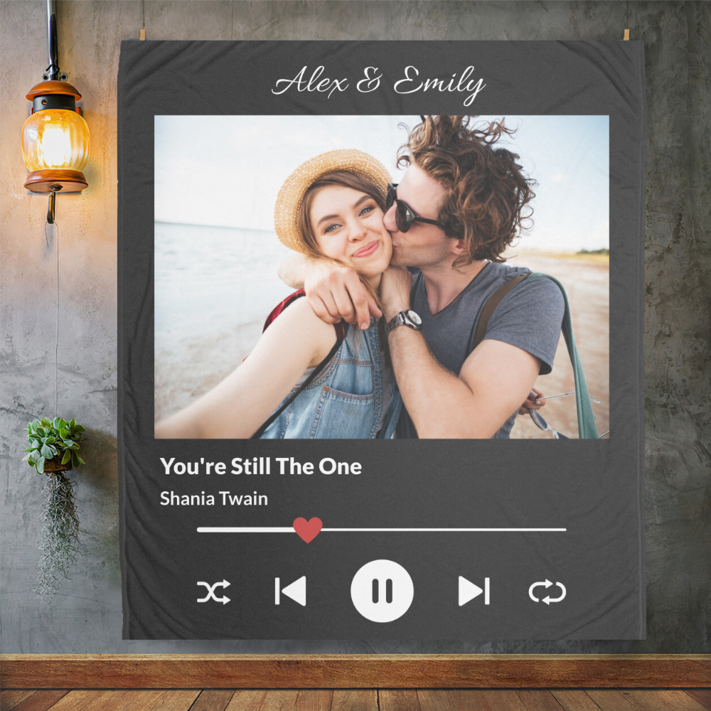 Personalized Photo & Music Blanket: A Melody of Memories