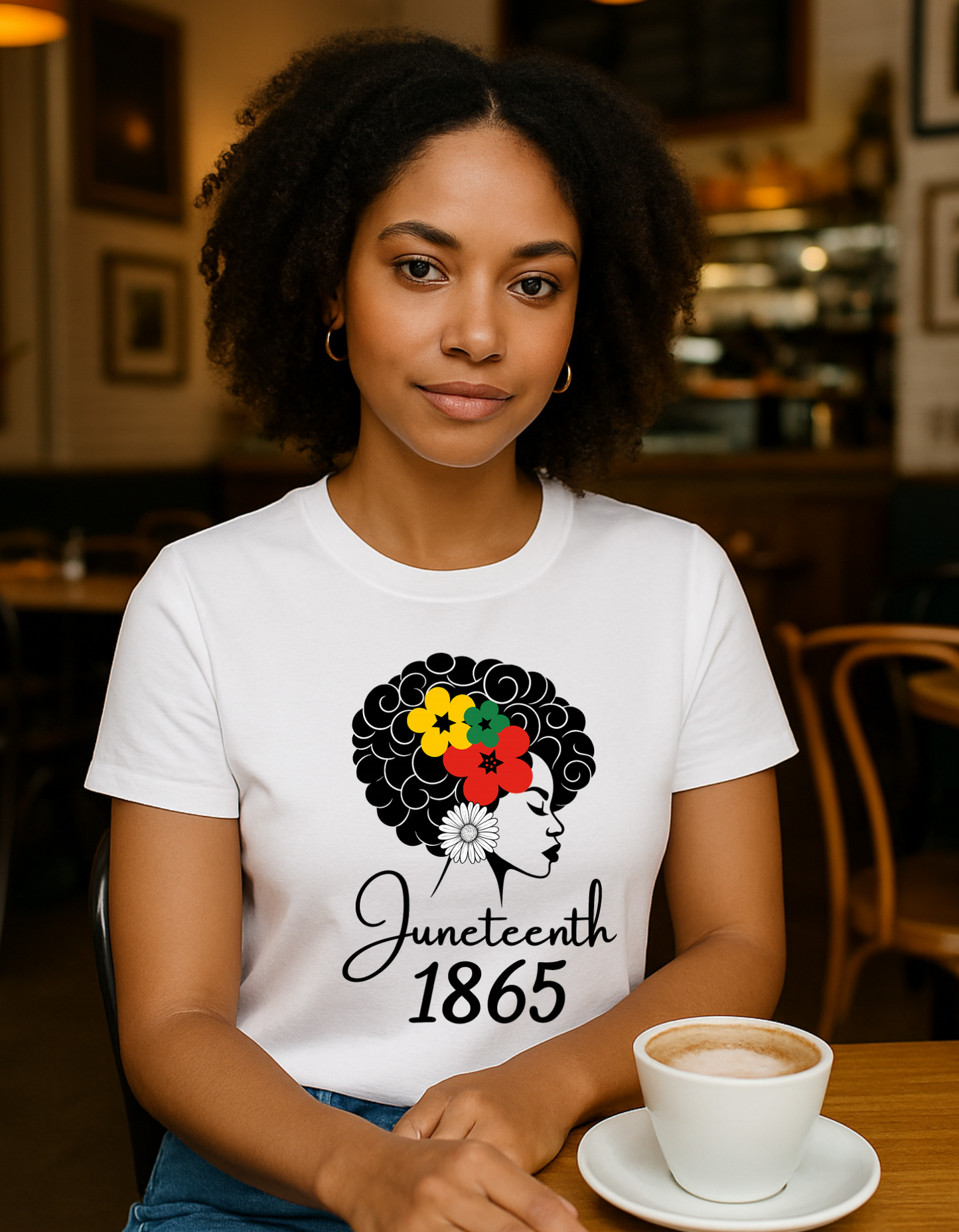 Floral Juneteenth Queen Tee – Powerful, Elegant, Free