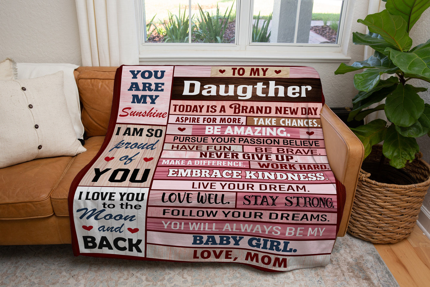 To My Daughter, Today Is A Brand New Day Blanket
