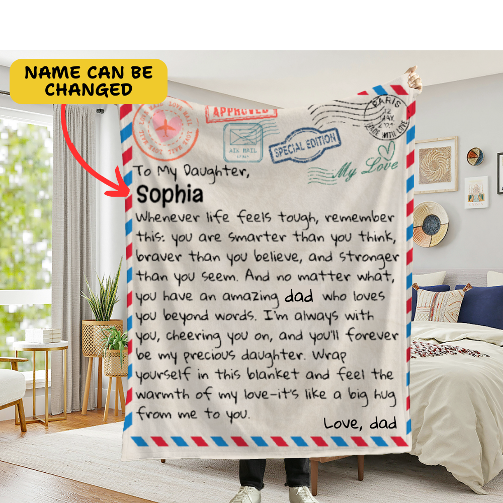 Personalized Giant Postcard Blanket For Daughter