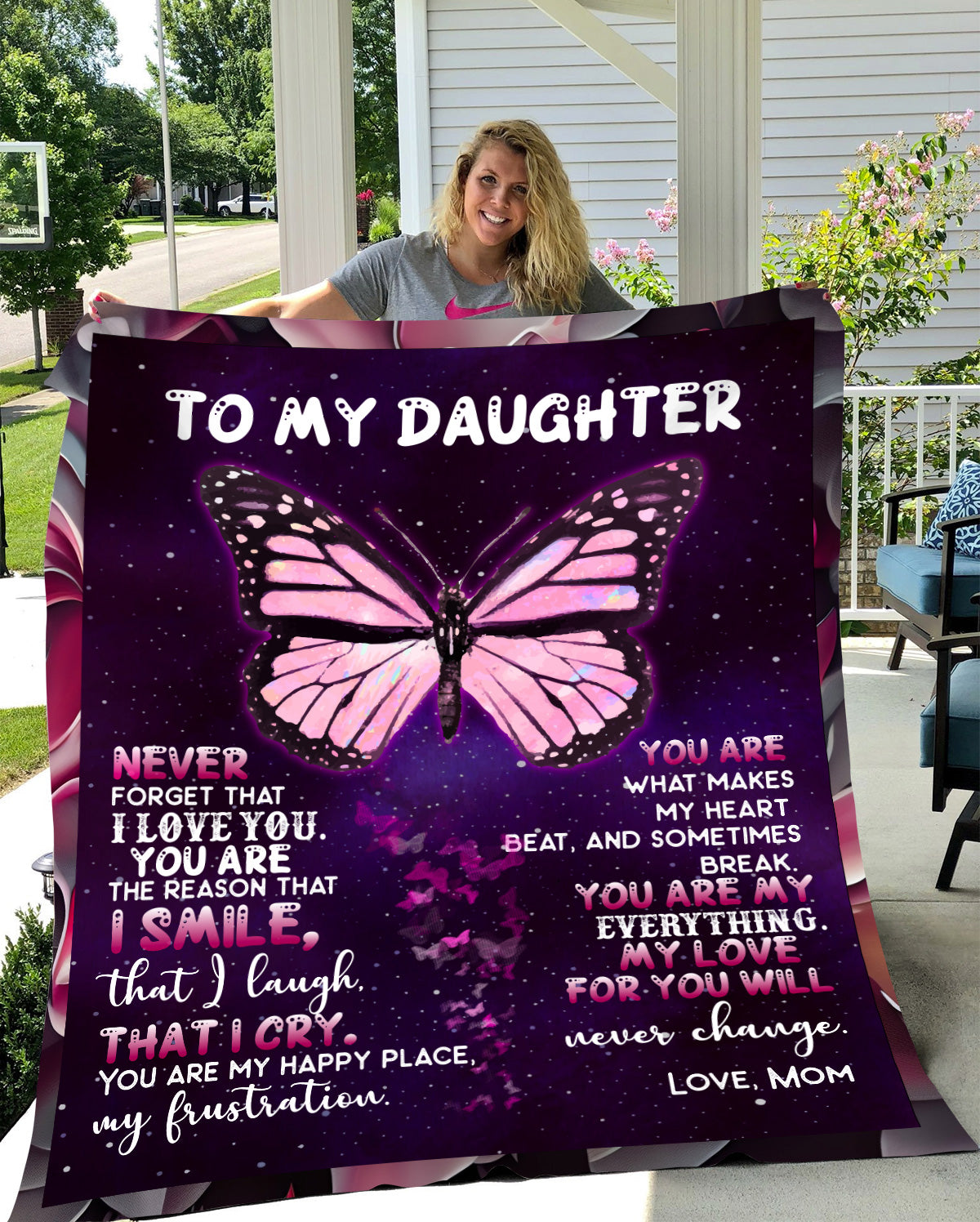 To My Daughter, Never Forget That I Love You Blanket