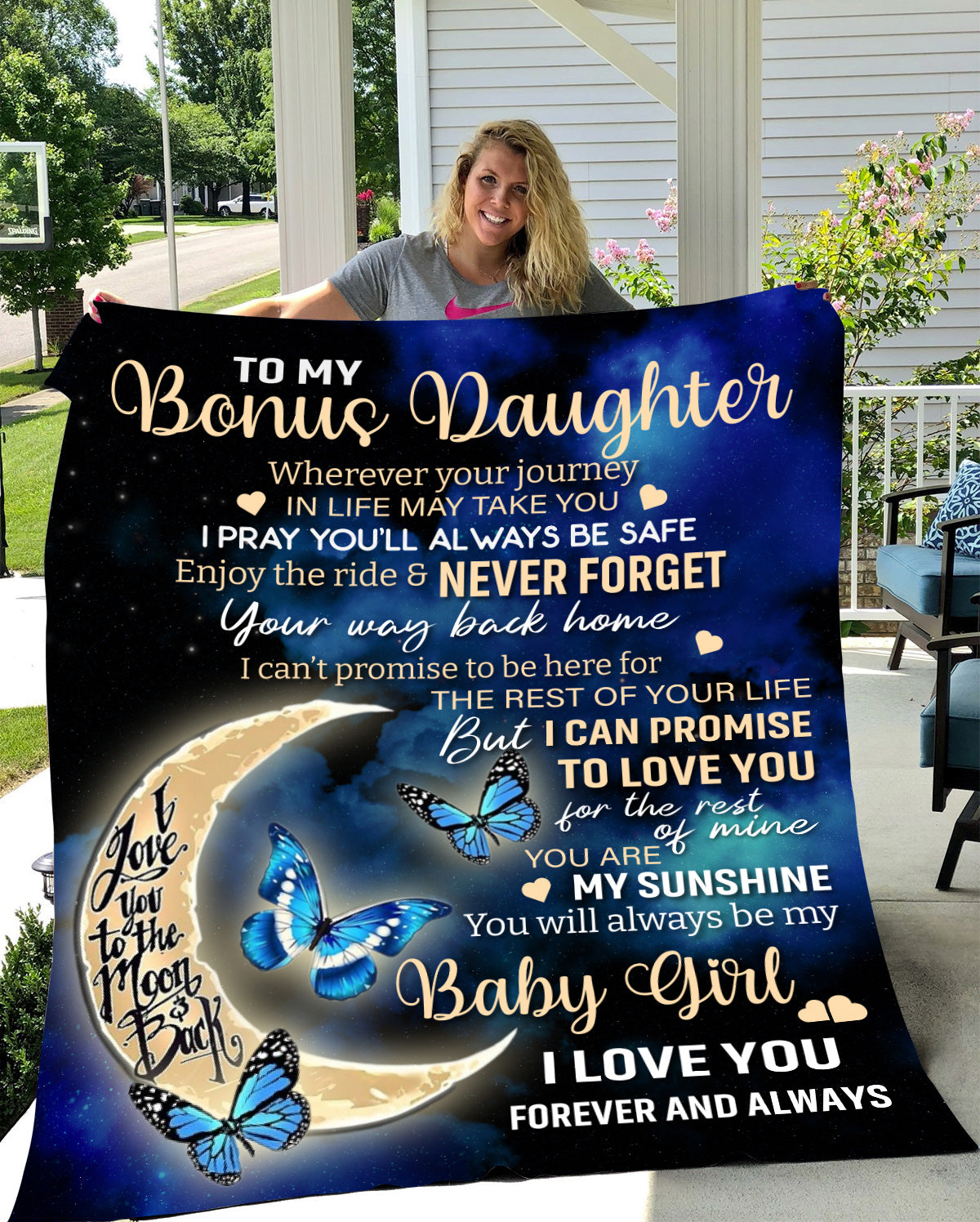 To My Bonus Daughter, I Love You Forever & Always Blanket