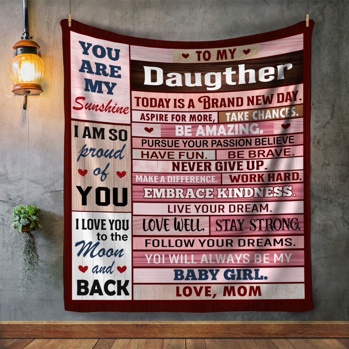 To My Daughter, Today Is A Brand New Day Blanket