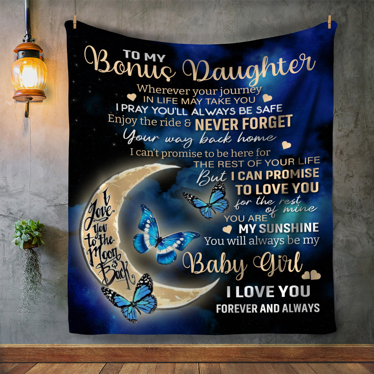 To My Bonus Daughter, I Love You Forever & Always Blanket