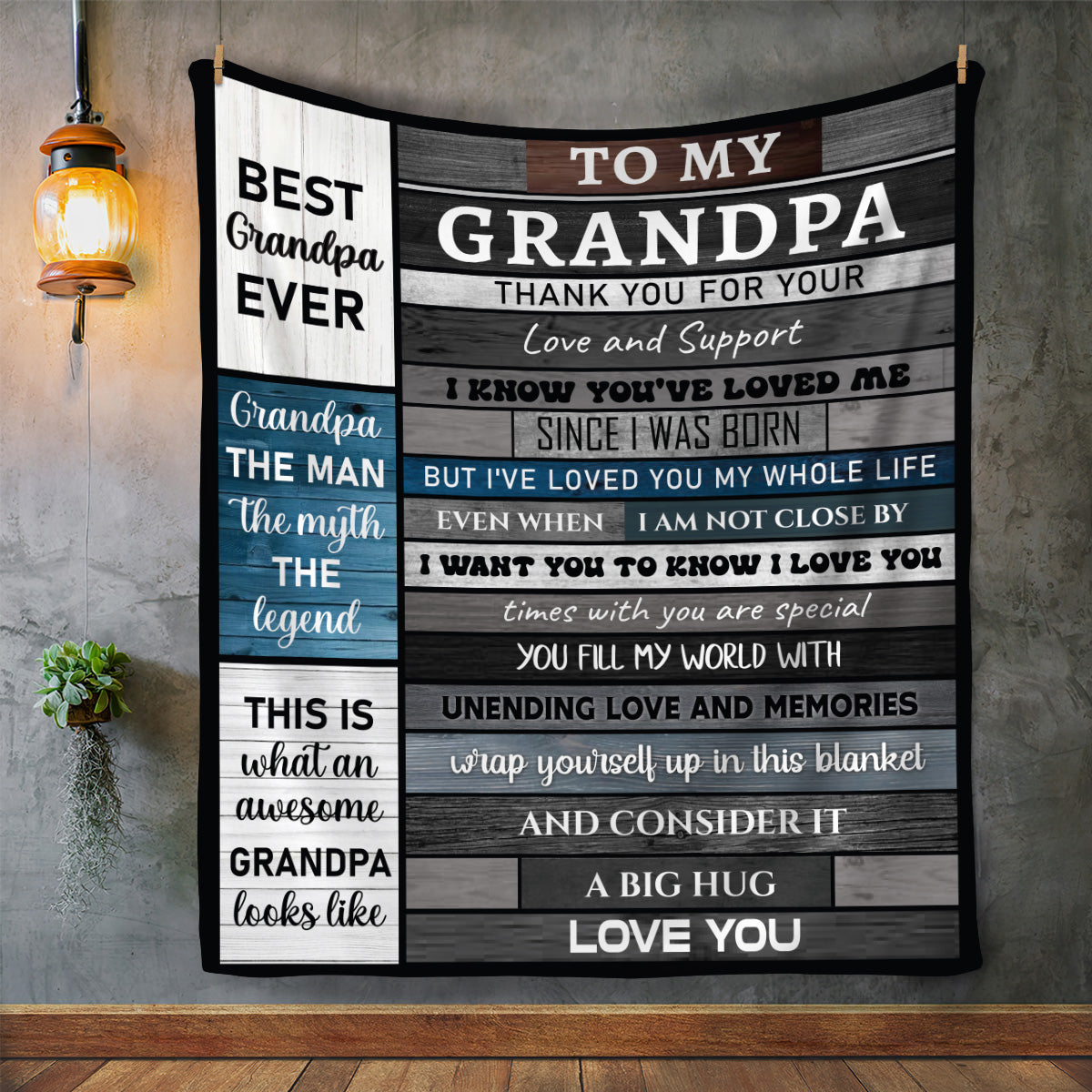 To My Grandpa, Big Hug Blanket