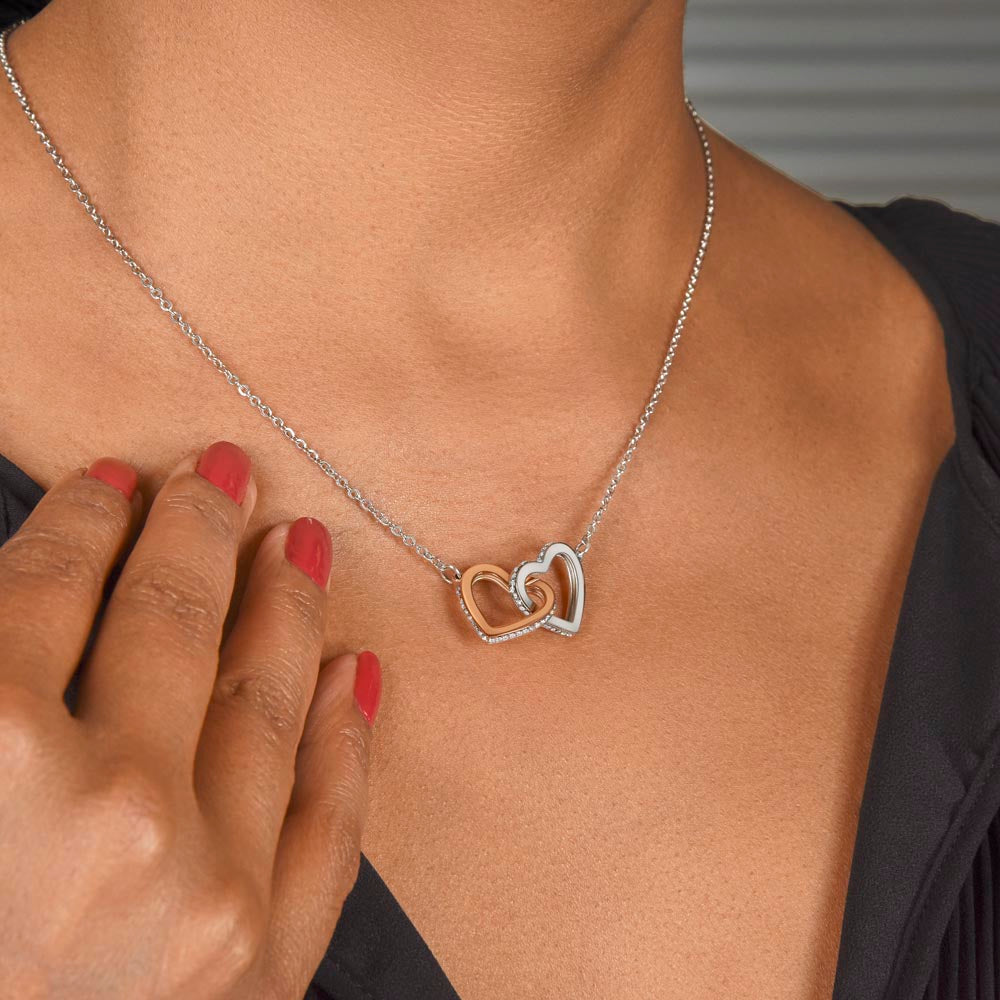 Interlocking Hearts Necklace - Unbiological Sister - Say It With Ease