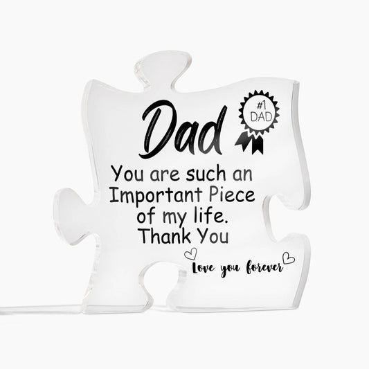 1pc, Gift For Dad - Engraved Acrylic Block Puzzle Plaque Decoration | Gifts From Daughter Son