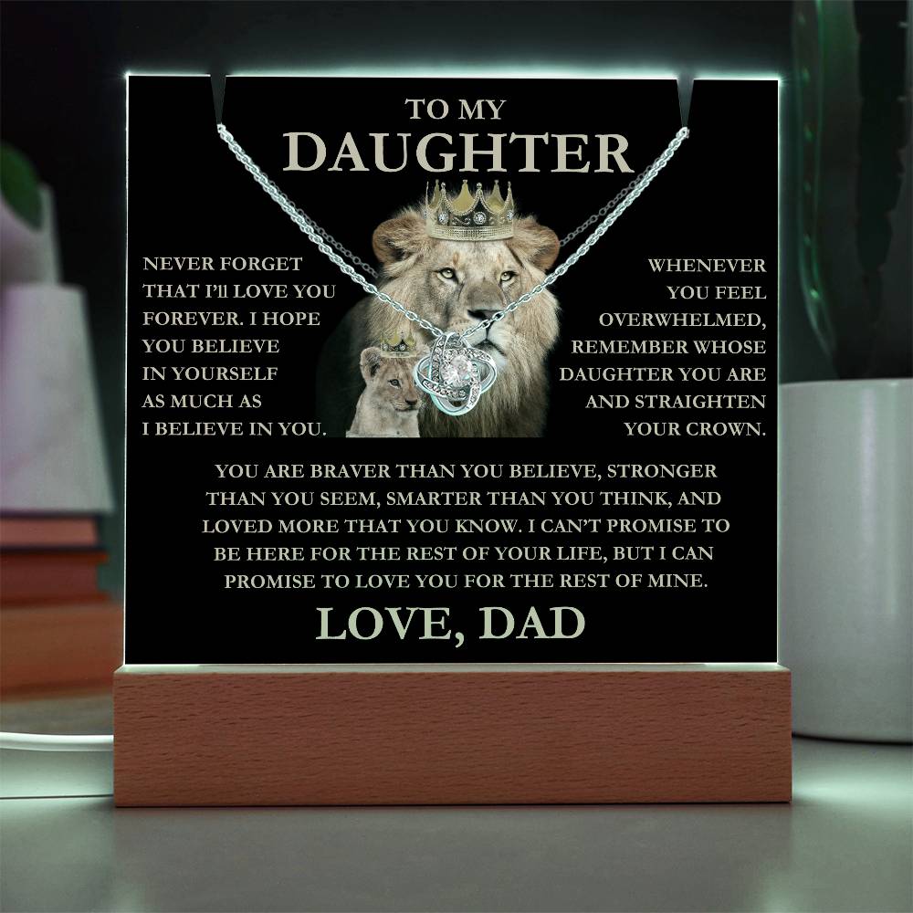 To My Daughter, Straighten Your Crown Acrylic Plaque Necklace Bundle