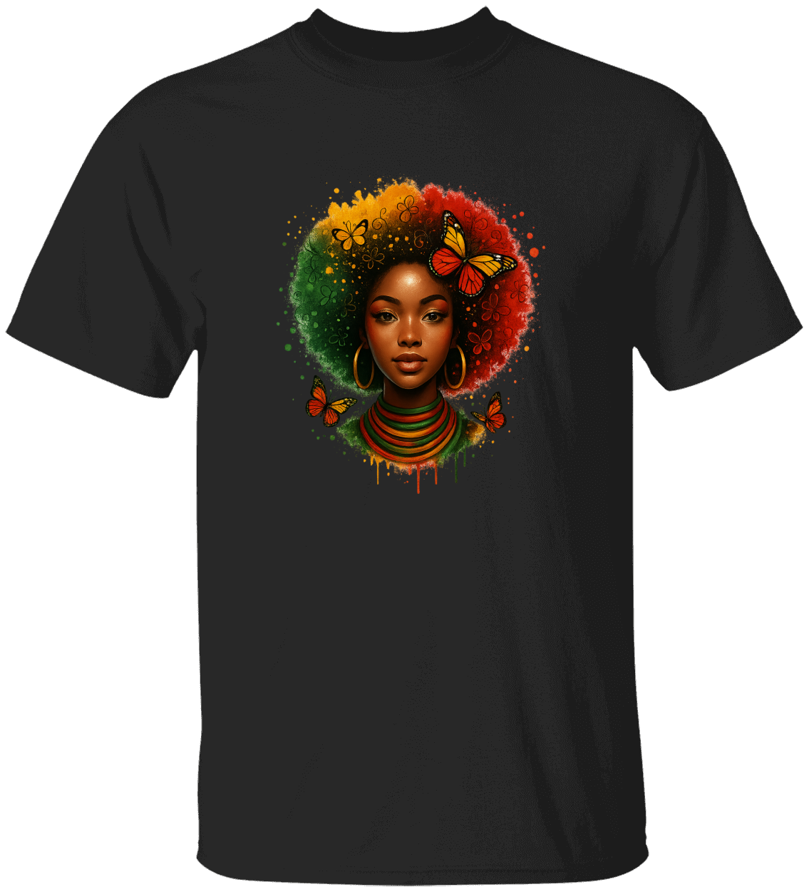 🦋 "Butterfly Royalty" Afrocentric T-Shirt