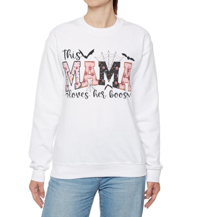 Personalized "This Mama Loves Her Boos" Halloween Sweatshirt