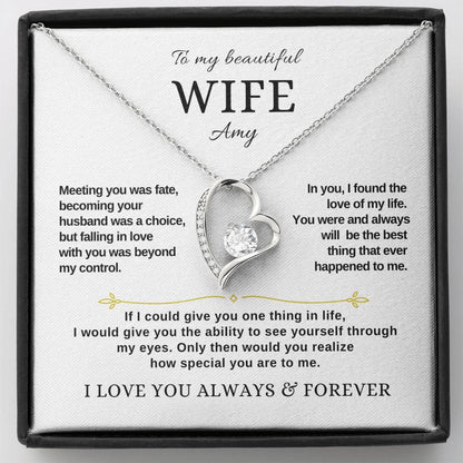 Personalized - To My Beautiful Wife Forever Love Necklace