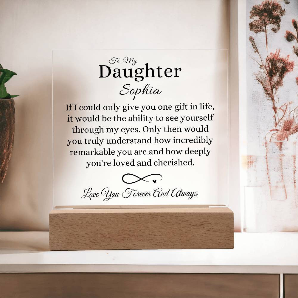 Personalized To My Daughter Acrylic Square Lamp