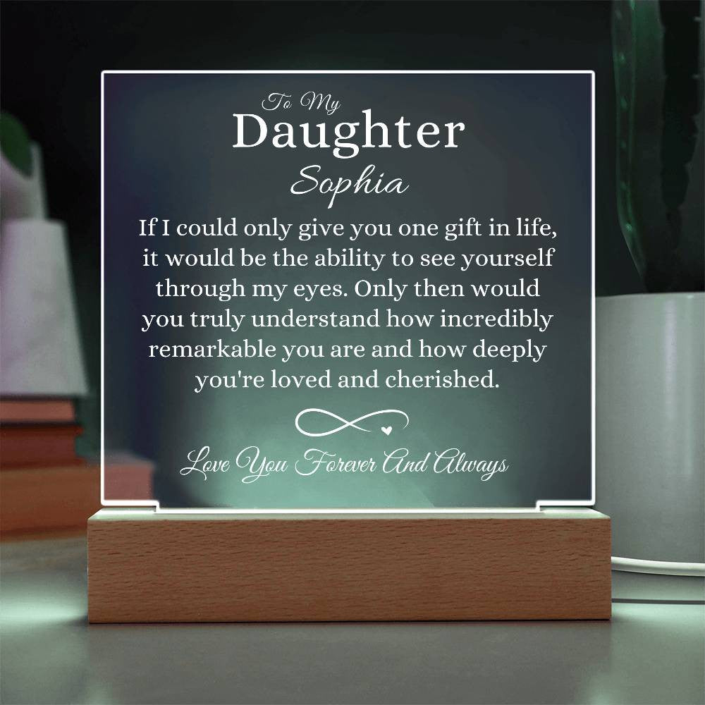 Personalized To My Daughter Acrylic Square Lamp 2