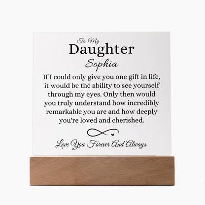 Personalized To My Daughter Acrylic Square Lamp