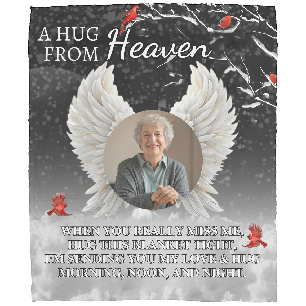 Personalized A Hug From Heaven Memorial Blanket