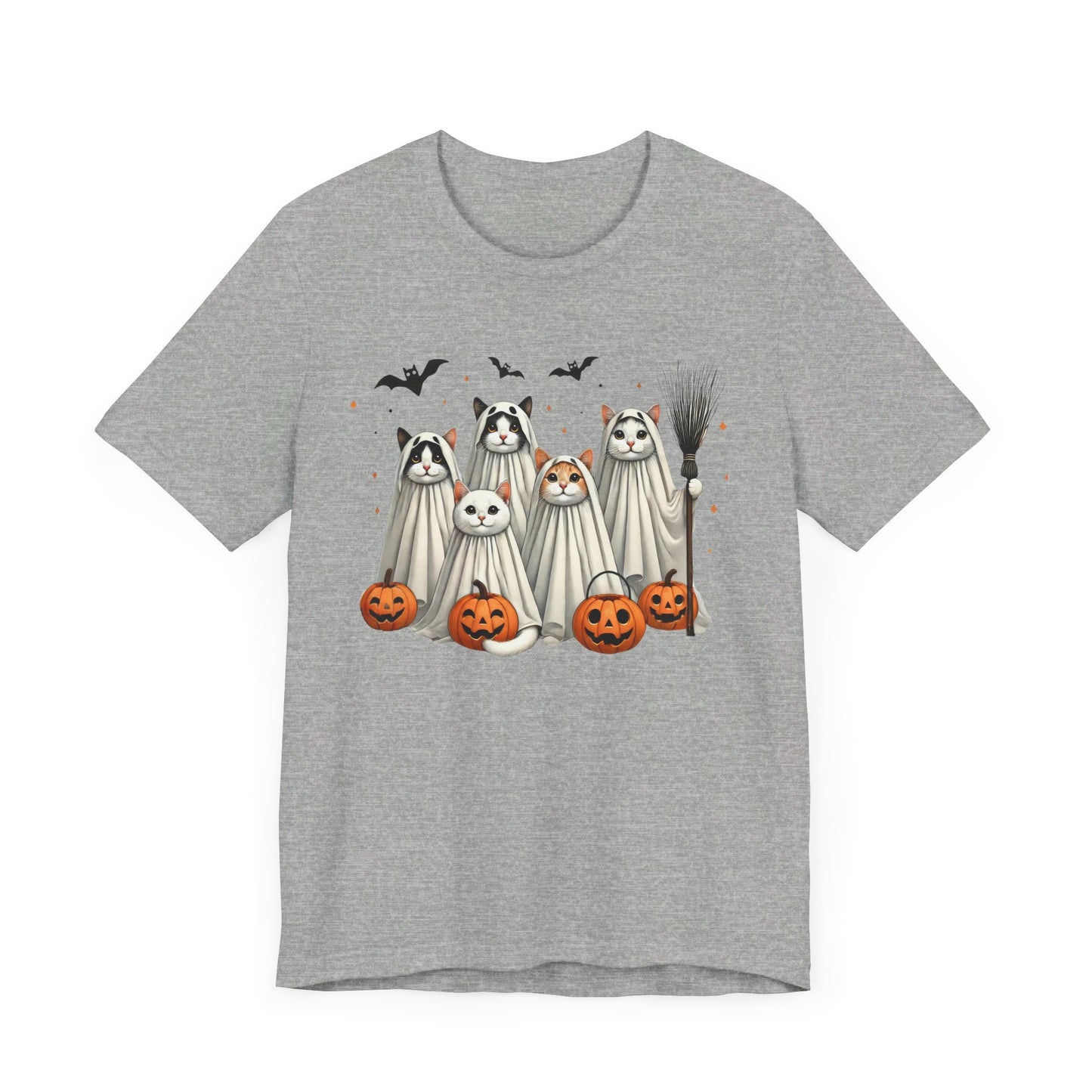 Spooky Cat Ghost - Unisex Jersey Short Sleeve Tee