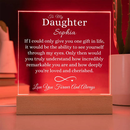 Personalized To My Daughter Acrylic Square Lamp 2