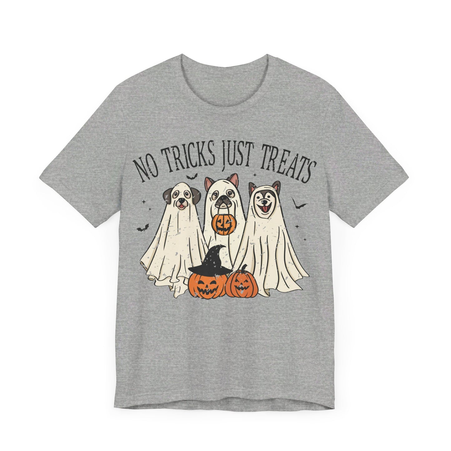 No Tricks, Just Treats Spooky Dog Ghost - Unisex Jersey Short Sleeve Tee - Say It With Ease