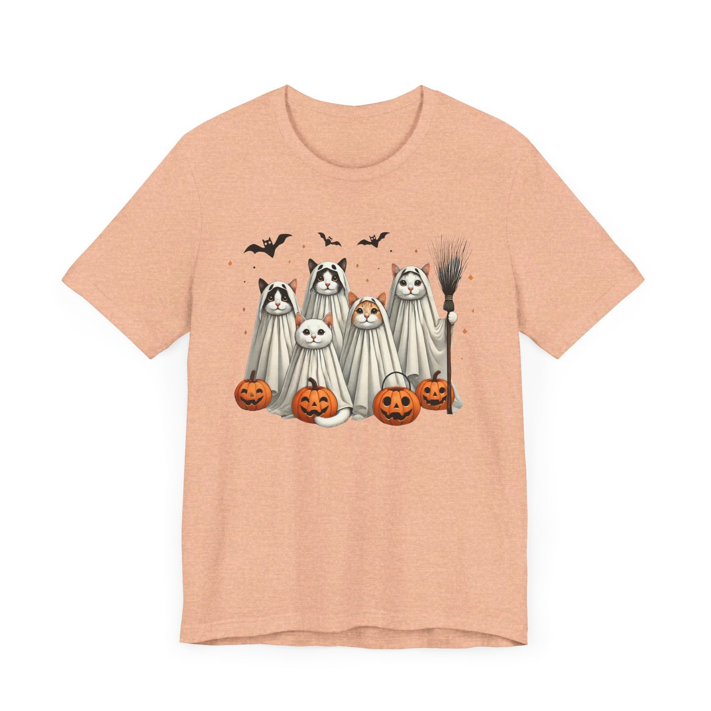 Spooky Cat Ghost - Unisex Jersey Short Sleeve Tee