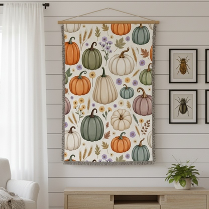Cozy Fall Heirloom Pumpkin Woven Blanket