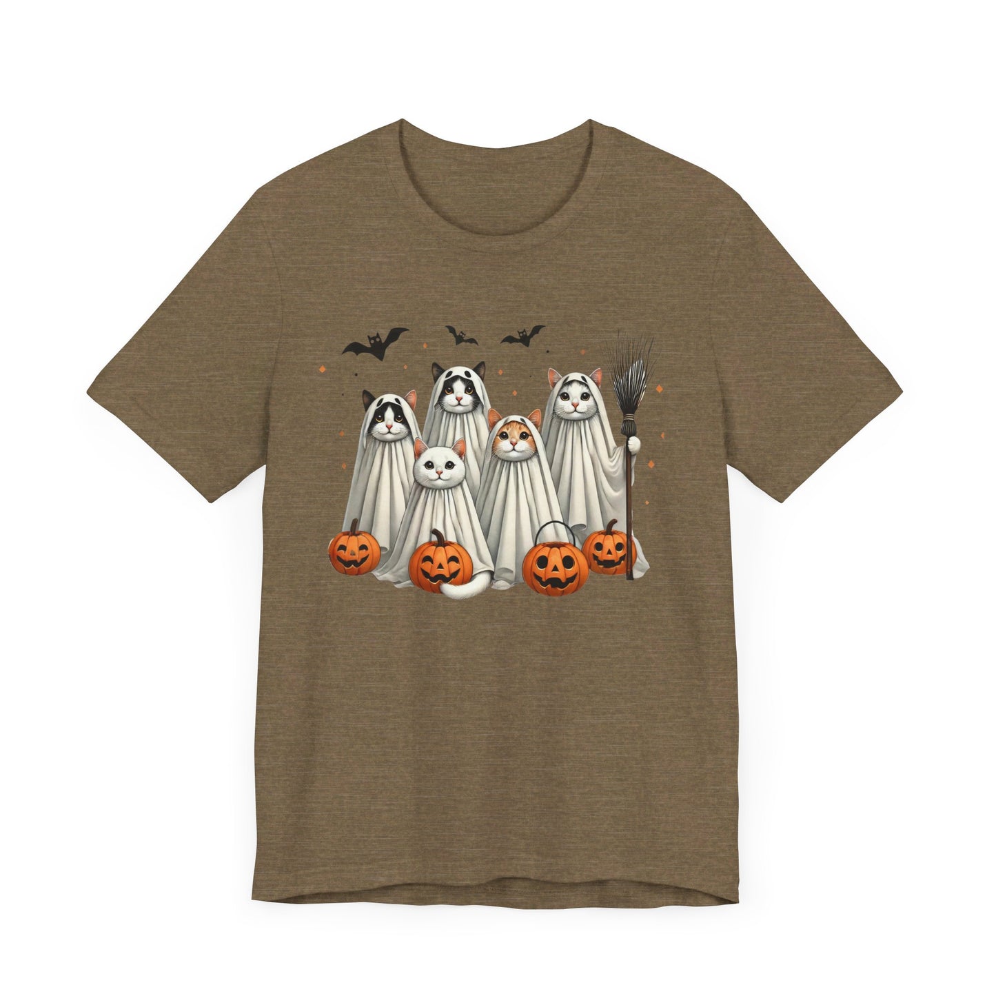 Spooky Cat Ghost - Unisex Jersey Short Sleeve Tee