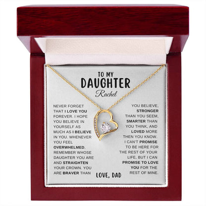 To My Daughter, Never Forget That I Love You, From Dad Necklace