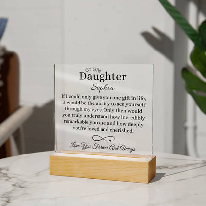 Personalized To My Daughter Acrylic Square Lamp