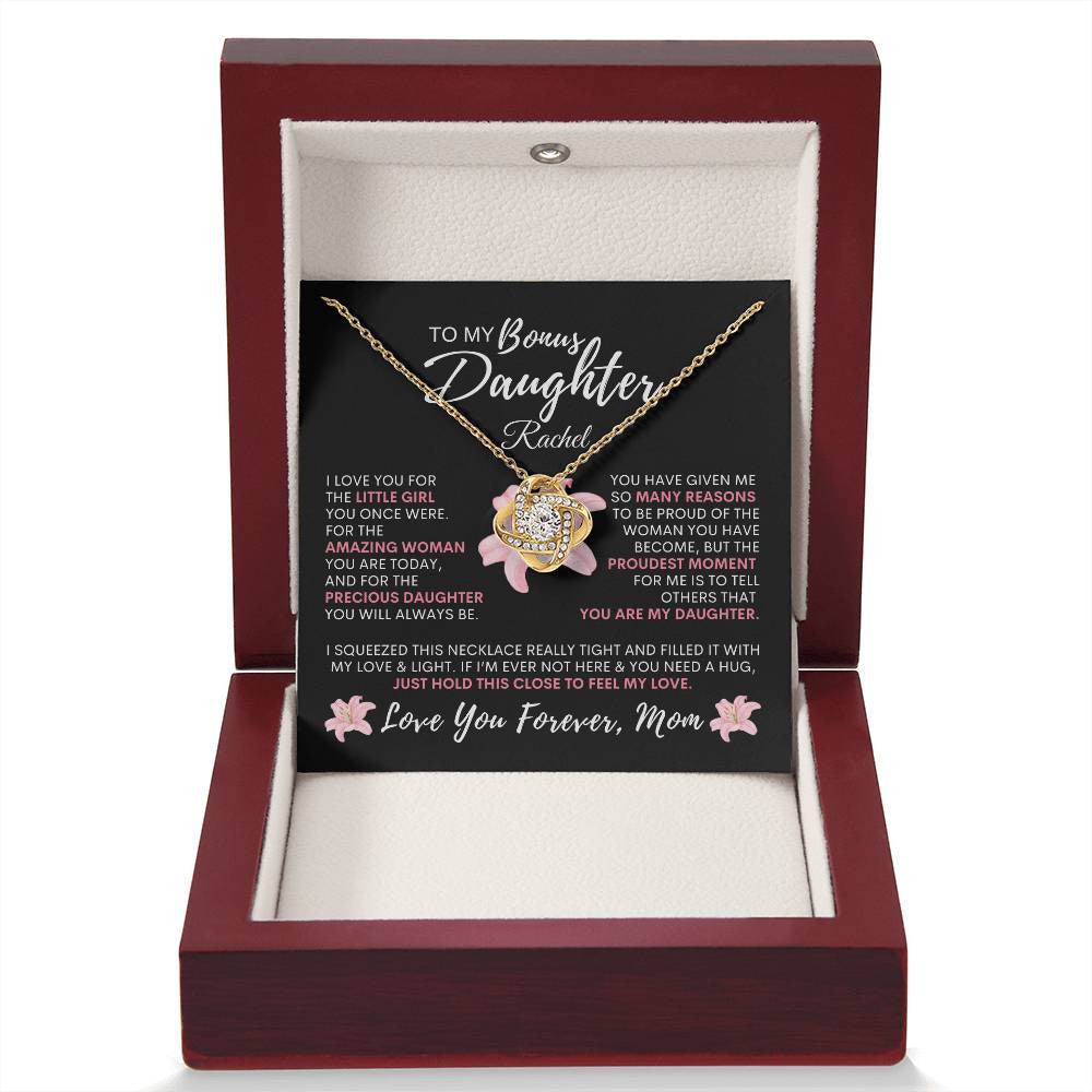 Personalized Proud You Are My Bonus Daughter, Necklace