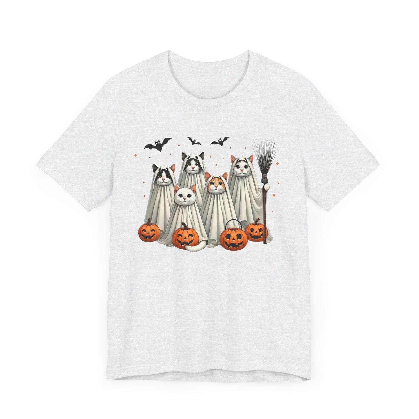 Spooky Cat Ghost - Unisex Jersey Short Sleeve Tee