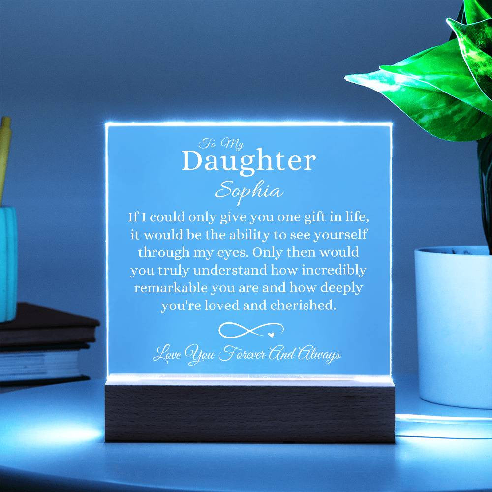 Personalized To My Daughter Acrylic Square Lamp 2