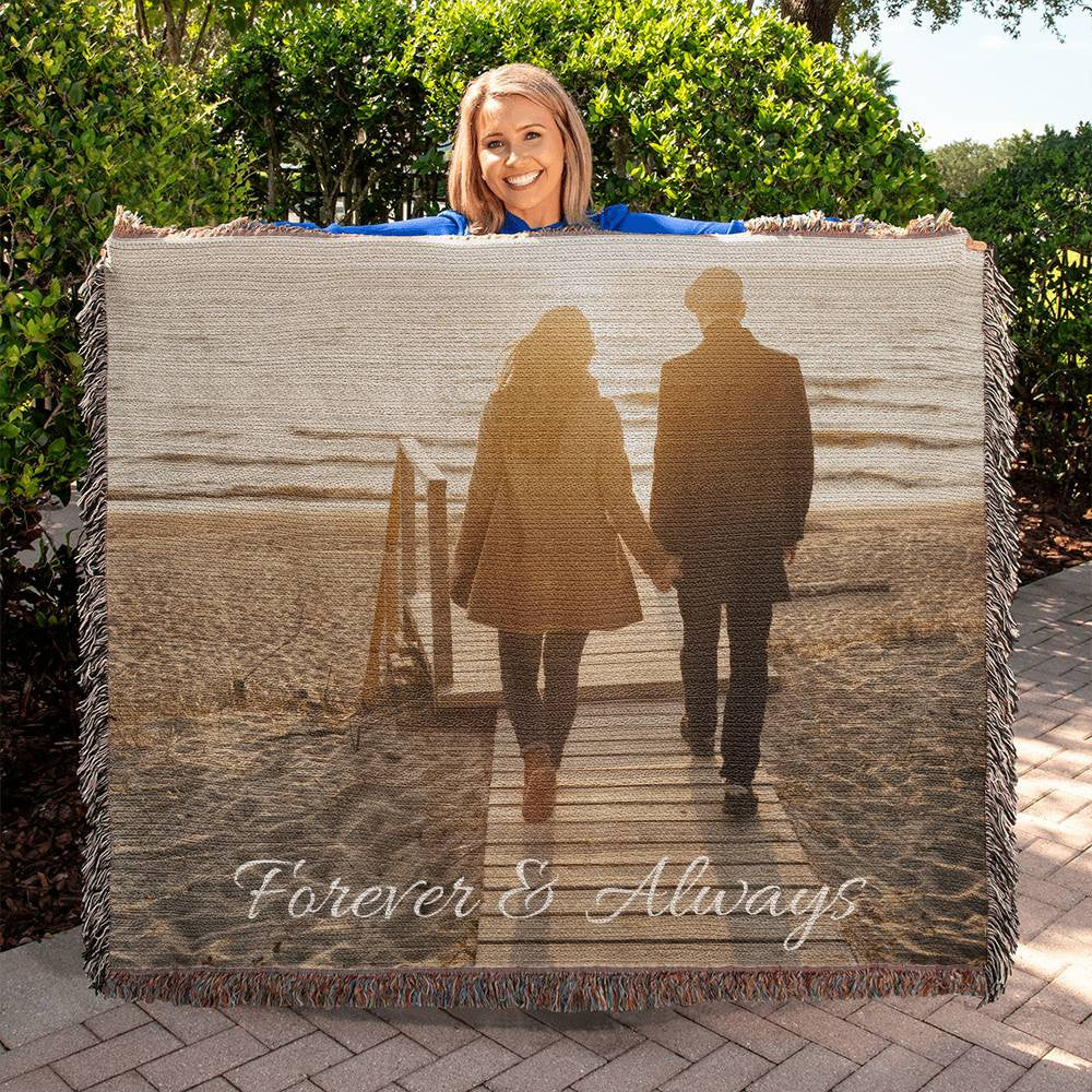 Personalized Heirloom Photo Woven Blanket