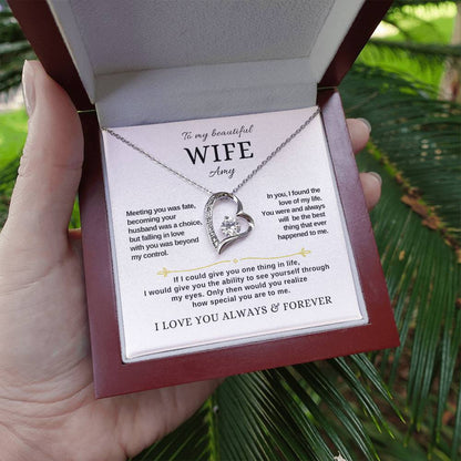 Personalized - To My Beautiful Wife Forever Love Necklace