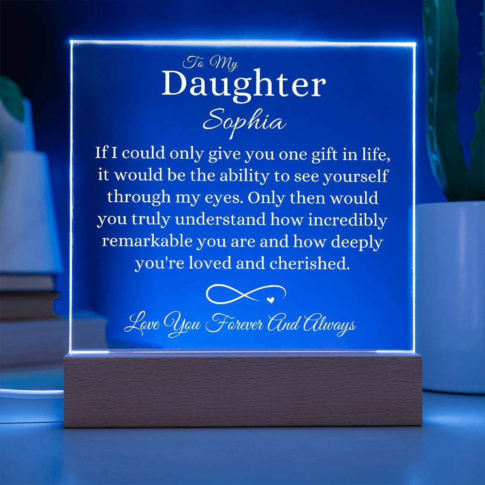 Personalized To My Daughter Acrylic Square Lamp 2