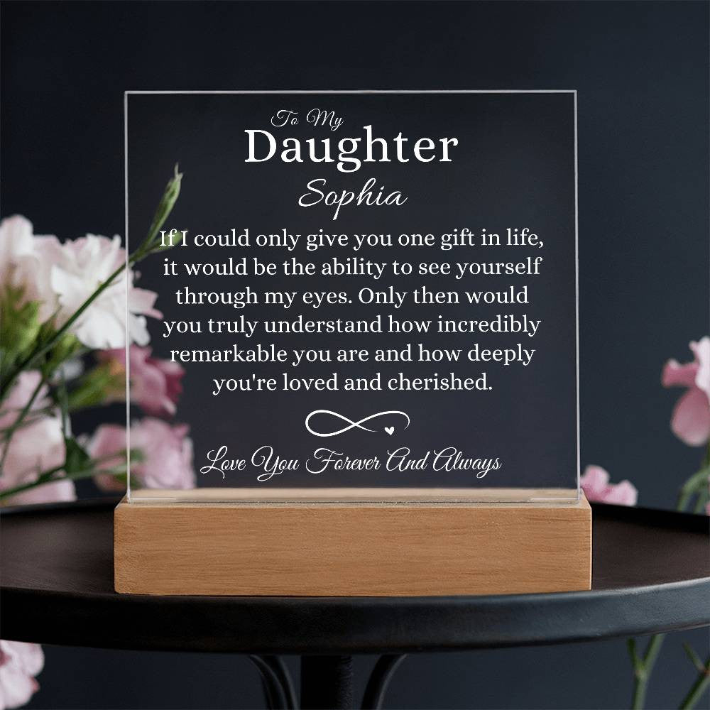 Personalized To My Daughter Acrylic Square Lamp 2