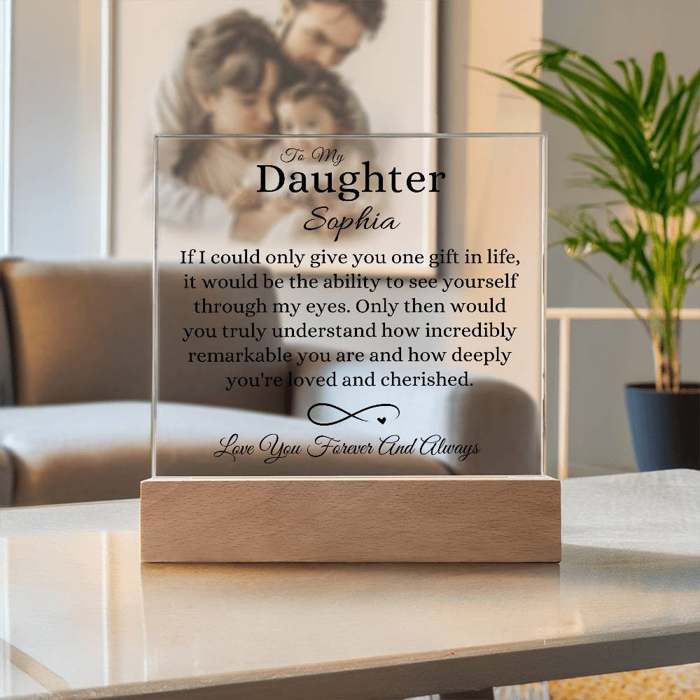 Personalized To My Daughter Acrylic Square Lamp