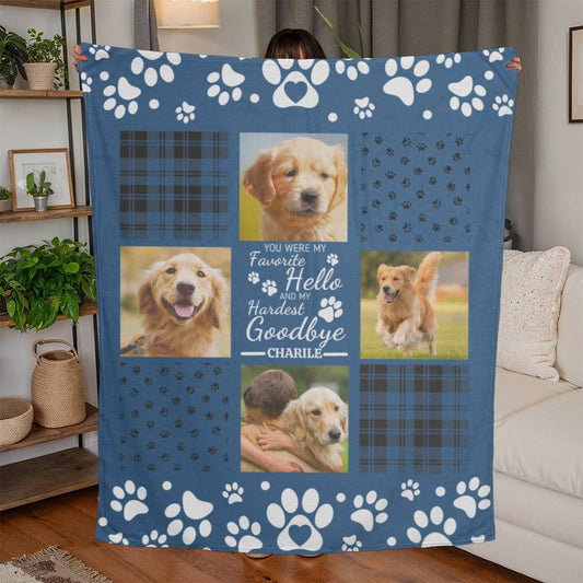 Personalized "Hardest Goodbye" Pet Lover Memorial Blanket