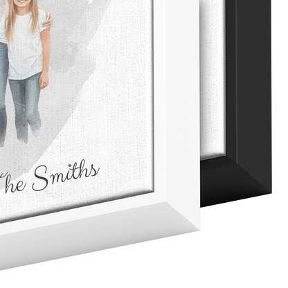 Custom Watercolor Family Portrait Canvas Painting