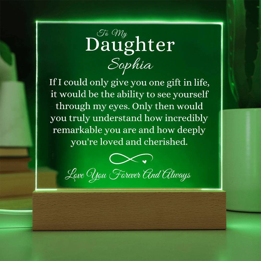 Personalized To My Daughter Acrylic Square Lamp 2