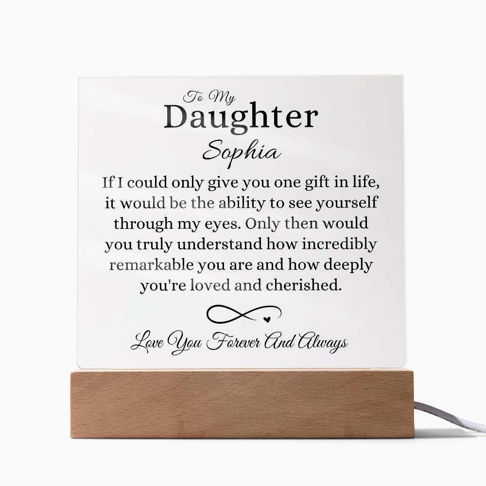 Personalized To My Daughter Acrylic Square Lamp